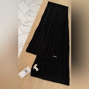 Michael Kors Black Cable Knit Scarf